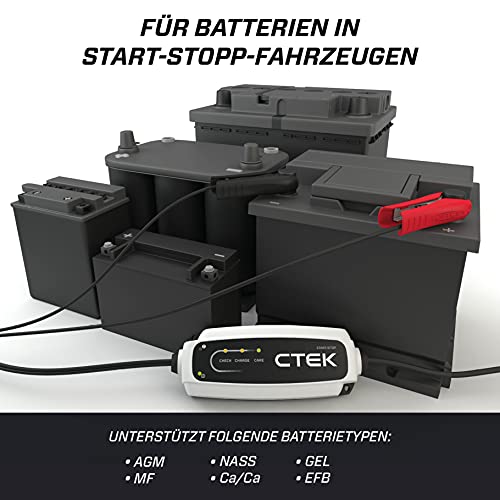 CTEK CT5 START/STOP, Batterieladegerät 12V, Erhaltungsladegerät, Intelligentes Ladegerät Autobatterie, Ladegerät Auto, Batteriepfleger Mit Entsulfatierungsprogramm Und Start/Stop-Technologie