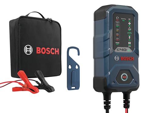 Bosch C40-Li Kfz-Batterieladegerät, 5 Ampere, mit Erhaltungsfunktion - 6 / 12 V für Lithium-Ionen, Blei-Säure, EFB, GEL und AGM-Batterien, Blau
