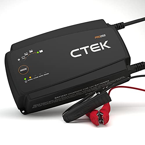 CTEK PRO25S, 25A, Batterieladegerät 12V Und Stromversorgung, Batteriepfleger, Ladegerät LiFePO4, Lithium Ionen Ladegerät Auto Und LKW Mit Rekonditionierungsmodus Und Entsulfatierungsprogramm