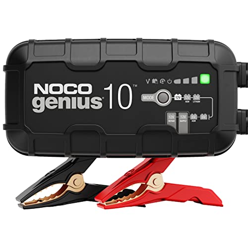 NOCO GENIUS10, 10A Intelligentes Batterieladegerät, 6V/12V Ladegerät, Erhaltungsladegerät und Desulfator mit Temperaturkompensation