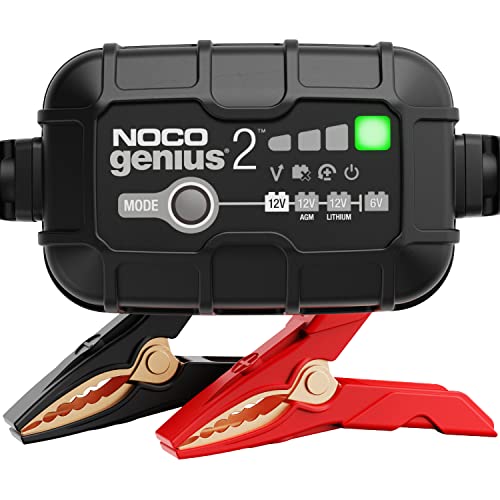 NOCO GENIUS2, 2A Intelligentes Batterieladegerät, 6V/12V Ladegerät, Erhaltungsladegerät und Desulfator mit Temperaturkompensation